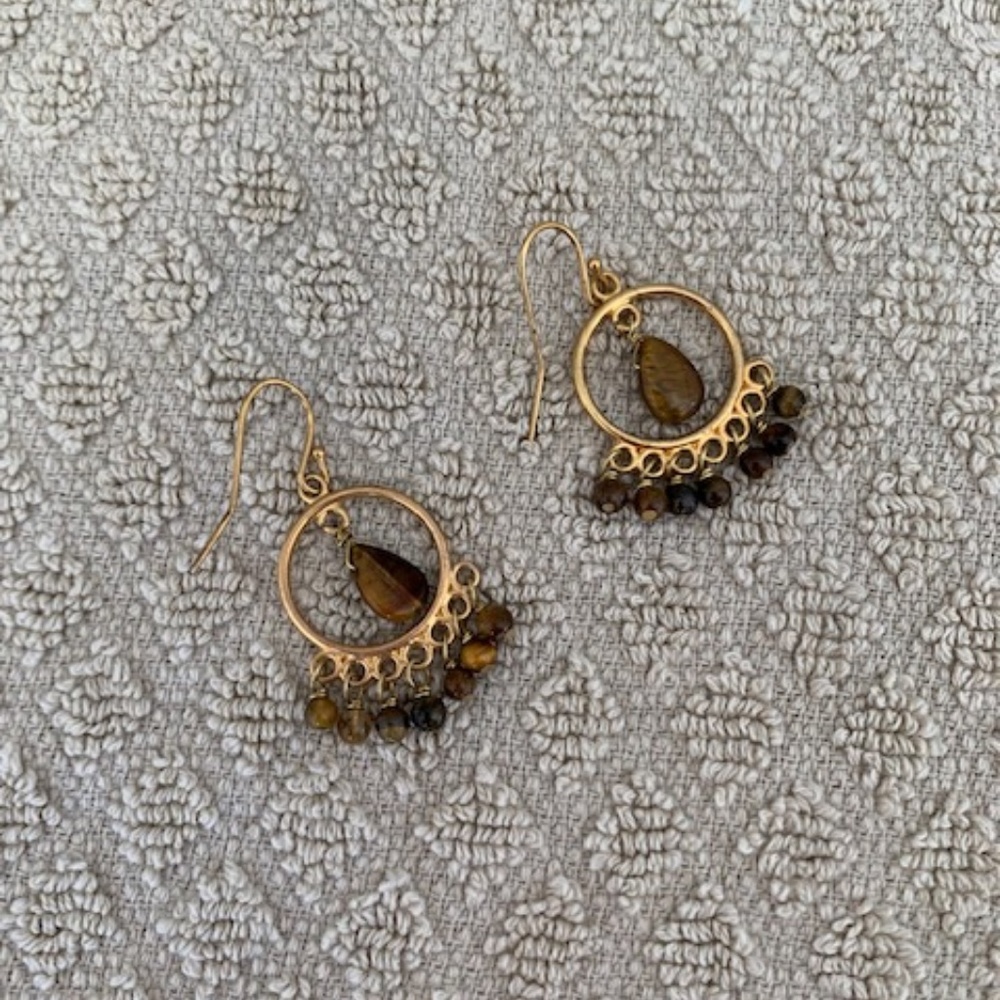 Beautiful Gold and Brown Earrings